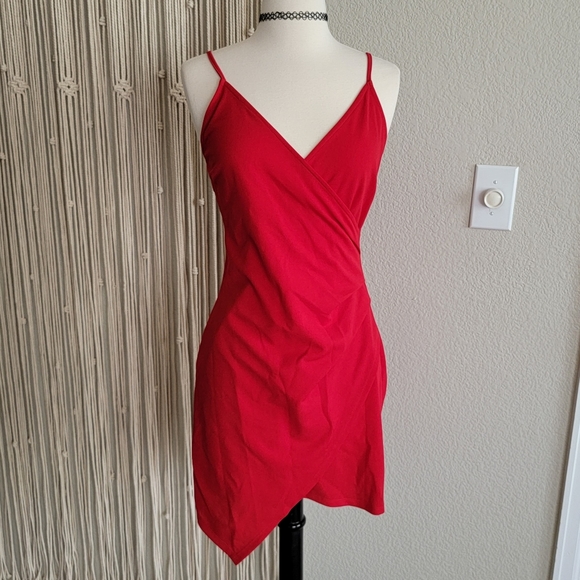 Red Wrap Dress - Picture 2 of 5